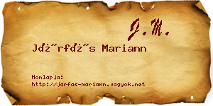 Járfás Mariann névjegykártya