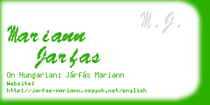 mariann jarfas business card