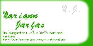 mariann jarfas business card